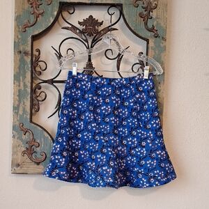 J. Crew Blue Floral Mini Skirt. Excellent Condition NWOT Size 00